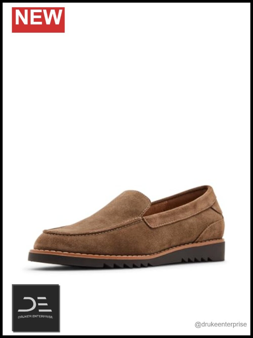 Waterproof Leather Suede Slip-On Loafers Cushioned Comfort